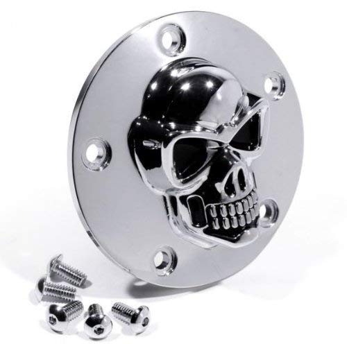 3D Skull Zündungsdeckel Chrom für Harley Davidson 99- Pointcover Totenkopf HD von ZEMEX