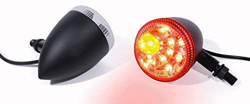 Motorrad Universal Chopper 12V Blinker Rücklicht LED Bullet schwarz (2 Stück) von ZEMEX