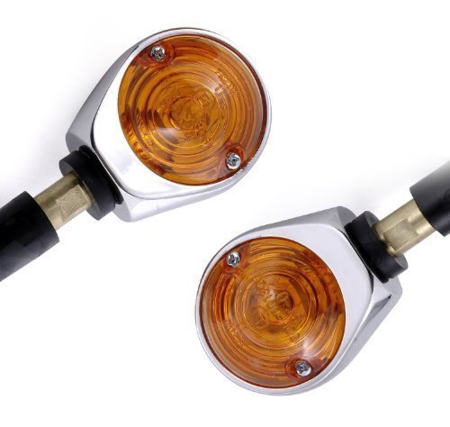 ZEMEX LENKERBLINKER SET CHROM OCHSENAUGEN BLINKER CHOPPER FÜR HARLEY-DAVIDSON MOTORRAD von ZEMEX