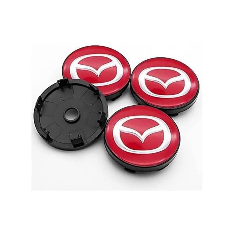 4 pcs Nabenkappen, Für MAZAD 3 5 6 CX3 CX5 CX7 CX8 CX9 CX5 CX30 60mm Nabendeckel Radnabendeckel Zierdeckel Auto Tuning Wasserdicht/Anti-Rost,F von ZENAHA