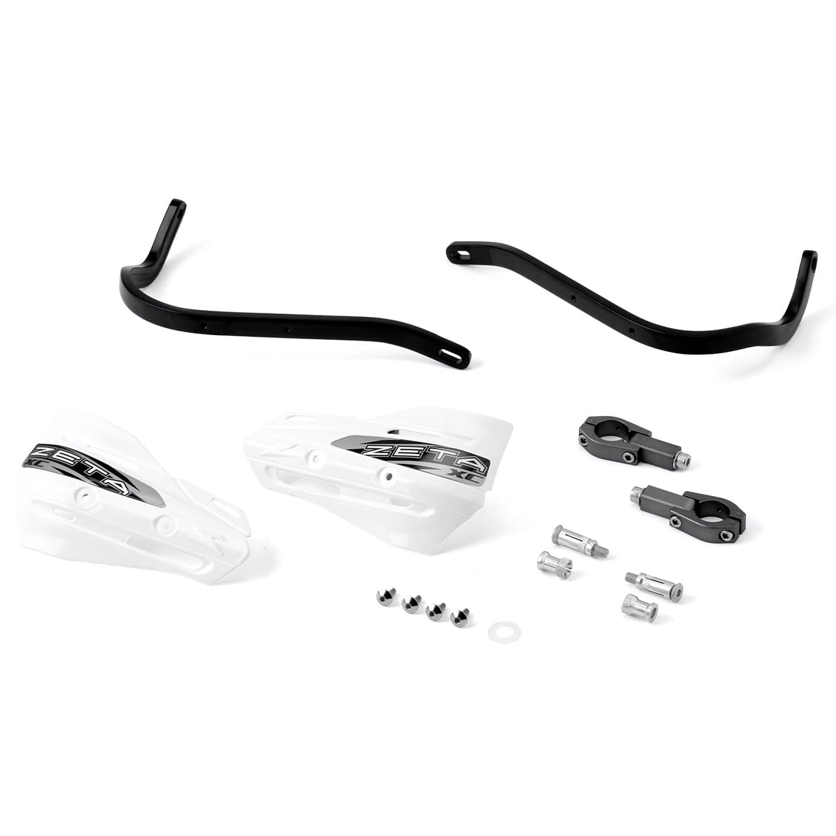 ZETA ARMOR HANDGUARD XC Kit for 28.6mm Handle Bar Black/White ZE72-5010 Aluminum Protection lightweight touring enduro Adventure bike von ZETA RACING