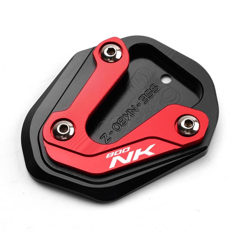 ZEXDDI Kompatibel mit 800NK NK800 800 NK 2023 2024 CNC Motorrad Aluminium Seitenständer Fußverlängerung Pad Kickstand Vergrößerung Platte NK 800 Zubehör (rot) von ZEXDDI