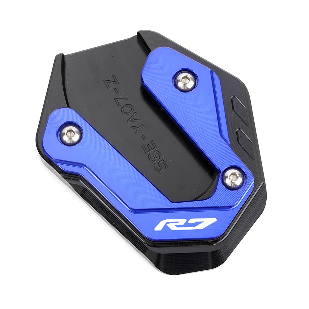 ZEXDDI Passend für YZF R7 YZF-R7 YZFR7 2021–2024 Motorrad CNC Aluminium Kickstand Fuß Seitenständer Verlängerung Pad R7 R 7 2022 2023 Vergrößerungsplatte Zubehör (blau) von ZEXDDI