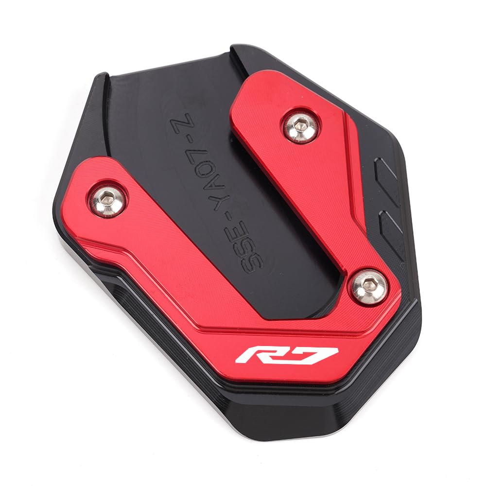 ZEXDDI Passend für YZF R7 YZF-R7 YZFR7 2021–2024 Motorrad CNC Aluminium Kickstand Fuß Seitenständer Verlängerung Pad R7 R 7 2022 2023 Vergrößerungsplatte Zubehör (rot) von ZEXDDI