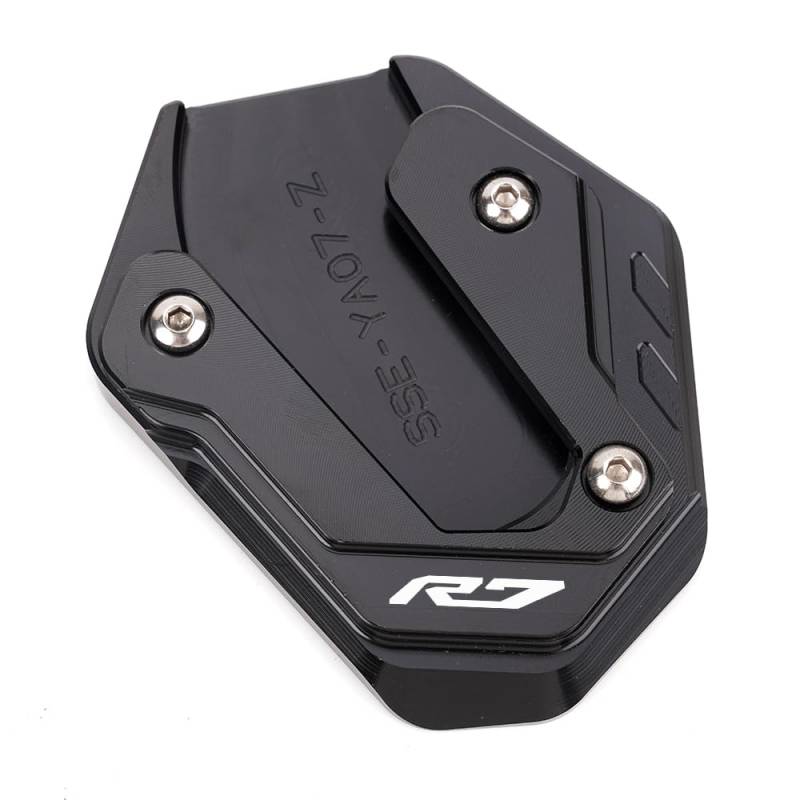 ZEXDDI Passend für YZF R7 YZF-R7 YZFR7 2021–2024 Motorrad CNC Aluminium Kickstand Fuß Seitenständer Verlängerung Pad R7 R 7 2022 2023 Vergrößerungsplatte Zubehör (schwarz) von ZEXDDI