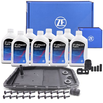 Zf Teilesatz Ölwechsel Automatikgetriebe + 8l ATF-Öl + Dichtungssatz für Alpina, Aston Martin, Bentley, BMW, Hyundai, Jaguar, Land Rover, Lincoln, Mas von ZF