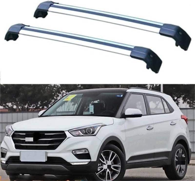 2 Stücke Dachträger für Alfa Romeo Stelvio SUV 2017-2022 2023 2024, aus Alu Bis Offene Reling, Auto Dachreling Rack Lastenträger Querträger Auto Zubehör,Black+Silver von ZFSMHLH