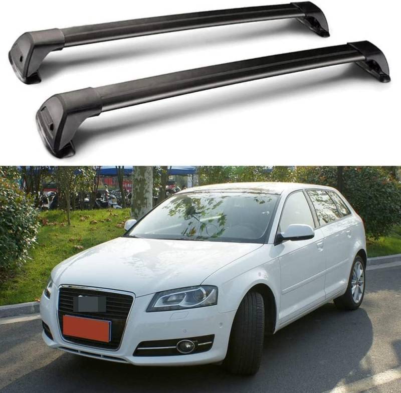 2 Stücke Dachträger für Audi A3 Sportback 2012+, aus Alu Bis Offene Reling, Auto Dachreling Rack Lastenträger Querträger Auto Zubehör von ZFSMHLH