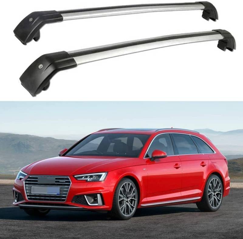 2 Stücke Dachträger für Audi A4 Avant (8W5, B9) 2015-2022, aus Alu Bis Offene Reling, Auto Dachreling Rack Lastenträger Querträger Auto Zubehör von ZFSMHLH