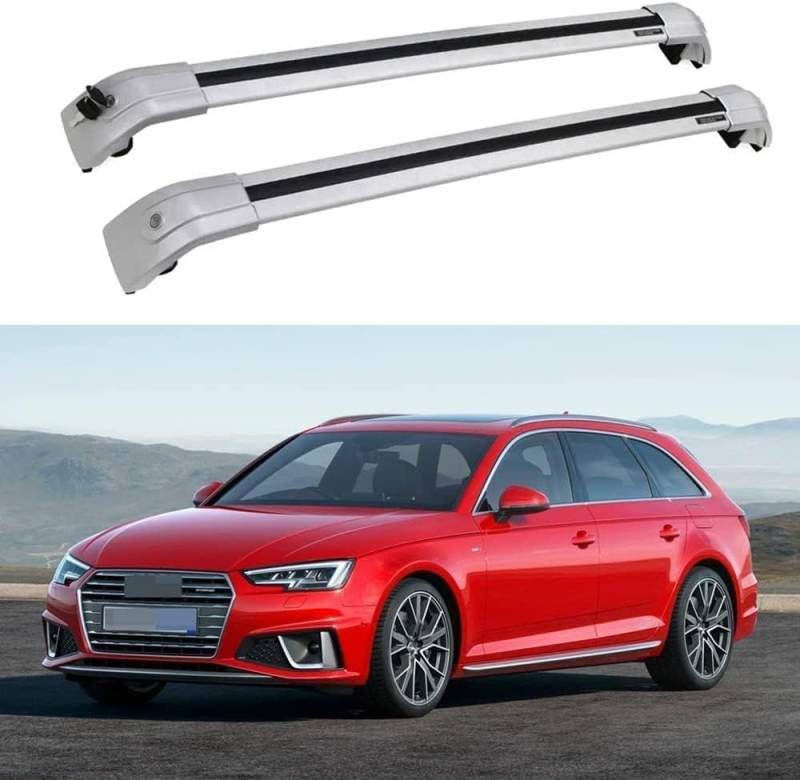 2 Stücke Dachträger für Audi A4 Avant (8W5, B9) 2015-2022, aus Alu Bis Offene Reling, Auto Dachreling Rack Lastenträger Querträger Auto Zubehör von ZFSMHLH