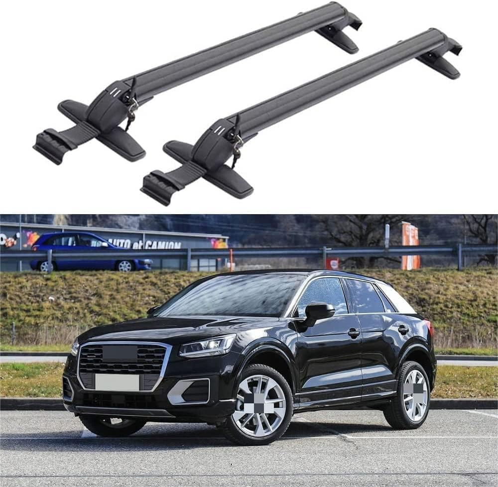 2 Stücke Dachträger für Audi Q2 SUV 2017 2018 2019, aus Alu Bis Offene Reling, Auto Dachreling Rack Lastenträger Querträger Auto Zubehör von ZFSMHLH