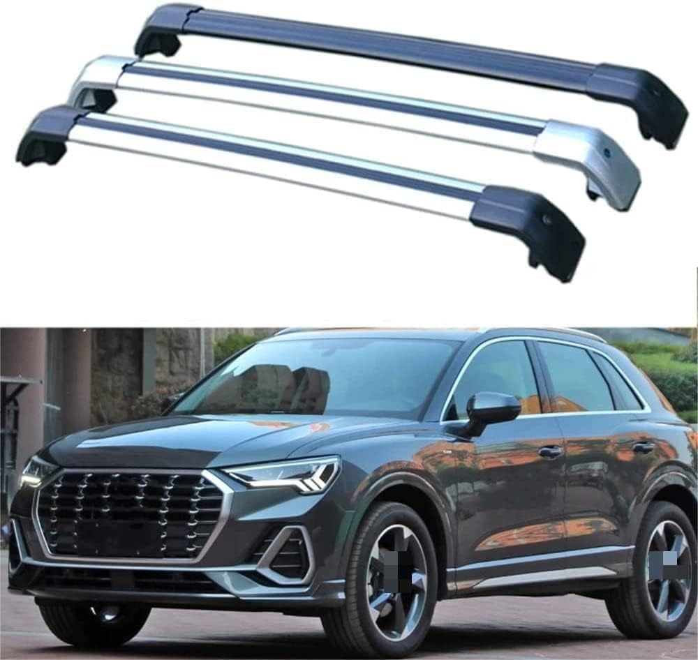 2 Stücke Dachträger für Audi Q3 5 Door SUV 2019 2020 2021, aus Alu Bis Offene Reling, Auto Dachreling Rack Lastenträger Querträger Auto Zubehör von ZFSMHLH