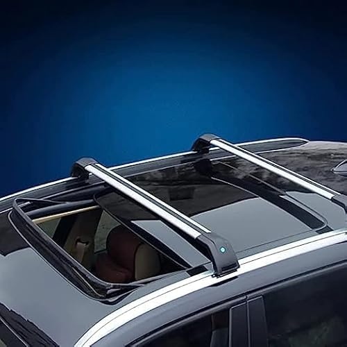 2 Stücke Dachträger für Audi Q5 SUV 2008-2020 2021 2022 2023 2024, aus Alu Bis Offene Reling, Auto Dachreling Rack Lastenträger Querträger Auto Zubehör,Black+Silver von ZFSMHLH