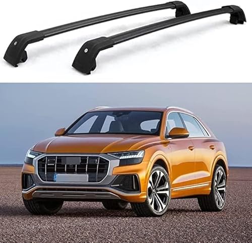 2 Stücke Dachträger für Audi Q8 (4MN) 2018 2019, aus Alu Bis Offene Reling, Auto Dachreling Rack Lastenträger Querträger Auto Zubehör von ZFSMHLH