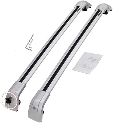 2 Stücke Dachträger für VW ID6 ID.6 X 2021 2022 2023, aus Alu Bis Offene Reling, Auto Dachreling Rack Lastenträger Querträger Auto Zubehör,Silver von ZFSMHLH