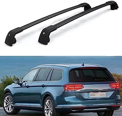 2 Stücke Dachträger für VW Passat Variant (3G5, CB5) 2015-2020, aus Alu Bis Offene Reling, Auto Dachreling Rack Lastenträger Querträger Auto Zubehör,Black von ZFSMHLH