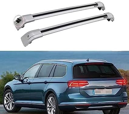 2 Stücke Dachträger für VW Passat Variant (3G5, CB5) 2015-2020, aus Alu Bis Offene Reling, Auto Dachreling Rack Lastenträger Querträger Auto Zubehör,Silver von ZFSMHLH