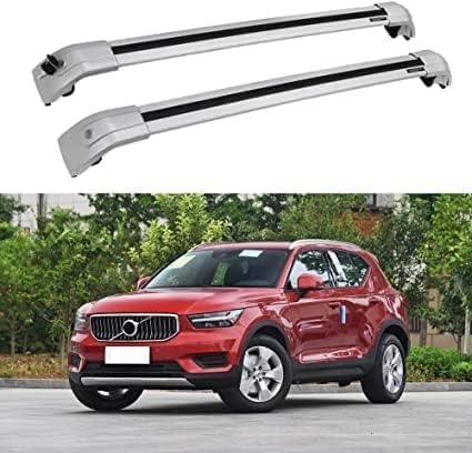 2 Stücke Dachträger für Volvo XC40 2017-2022 2023 2024, aus Alu Bis Offene Reling, Auto Dachreling Rack Lastenträger Querträger Auto Zubehör,Silver von ZFSMHLH