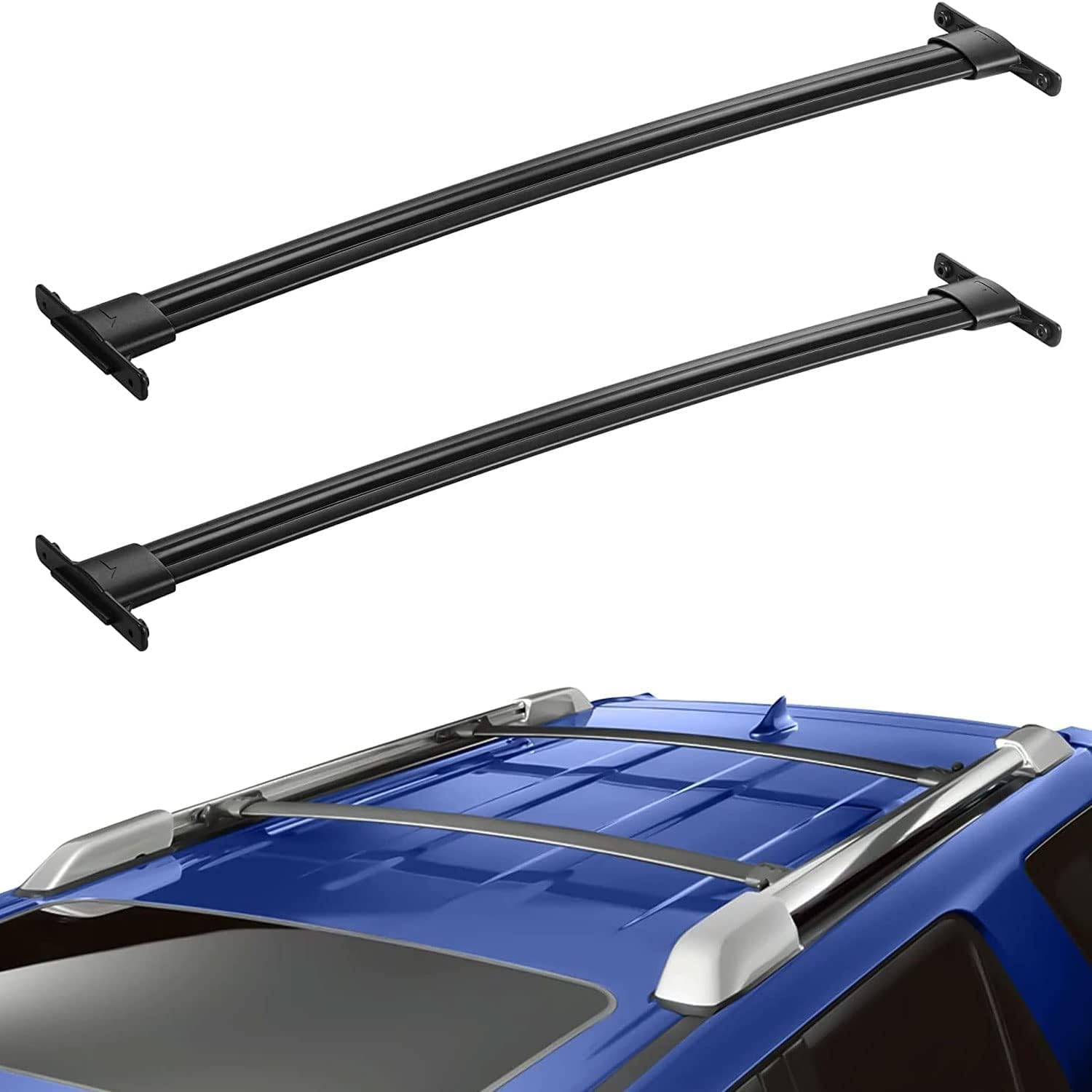 2 Stücke Dachträger für to-yota 4 Runner 2010-2022, aus Alu Bis Offene Reling, Auto Dachreling Rack Lastenträger Querträger Auto Zubehör von ZFSMHLH