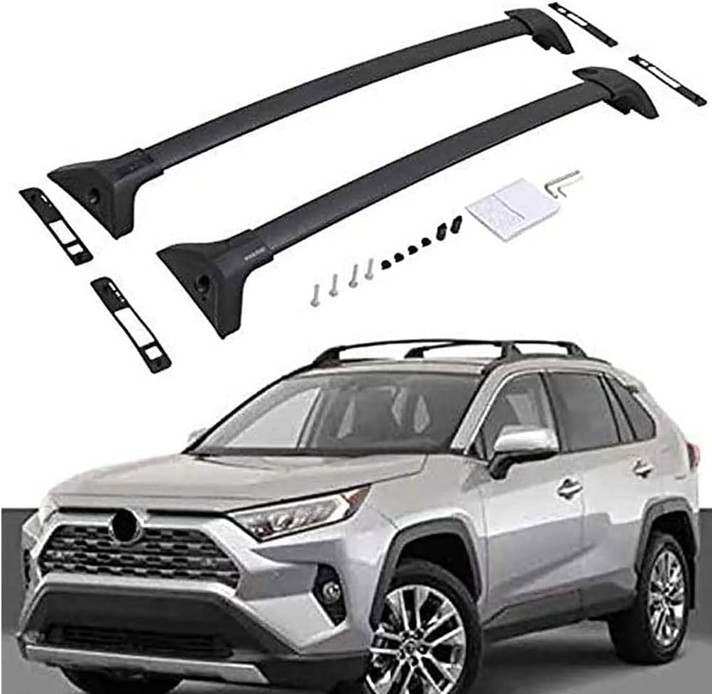 2 Stücke Dachträger für to-yota RAV4 2019-2021 2022 2023, aus Alu Bis Offene Reling, Auto Dachreling Rack Lastenträger Querträger Auto Zubehör von ZFSMHLH