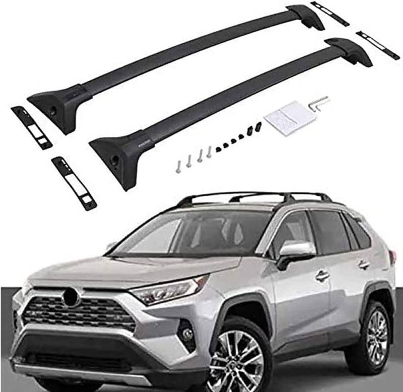 2 Stücke Dachträger für to-yota RAV4 2019-2021 2022 2023, aus Alu Bis Offene Reling, Auto Dachreling Rack Lastenträger Querträger Auto Zubehör von ZFSMHLH