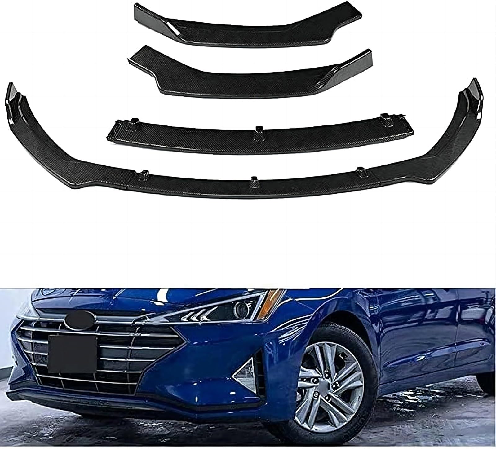 Frontspoiler für Hyundai Elantra 2019 2020, Frontstoßstange Spoiler Frontspoilerlippe Frontspoiler Protector aus Lip Spoiler Auto Zubehör von ZFSMHLH