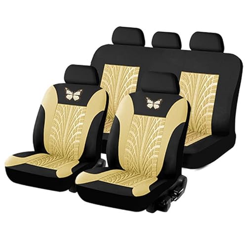 ZFTAP Auto Autositzbezüge Set für BMW X6 F16 2015-2019 Rear-seats-have-lights, 5-Sitzer Sitzbezüge-Set Autoschondecke,A/Beige von ZFTAP