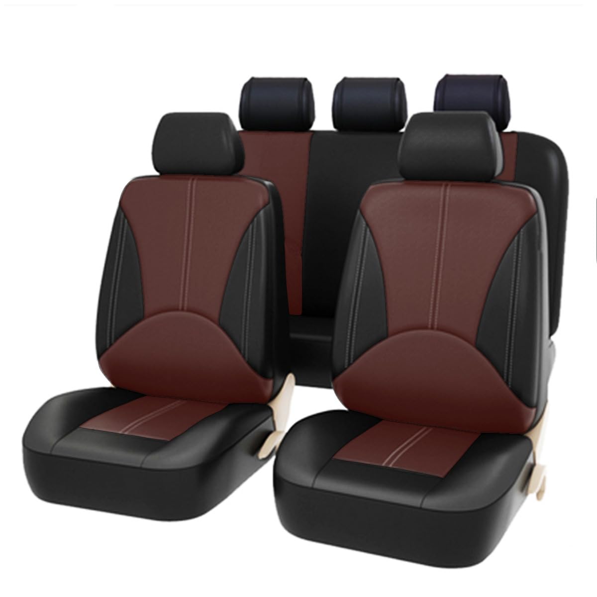 ZFTAP Auto Autositzbezüge Set für Volvo S60 3.Gen 2019 2020 2021 2022 2023, 5-Sitzer Sitzbezüge-Set Autoschondecke,A/Burgundy von ZFTAP