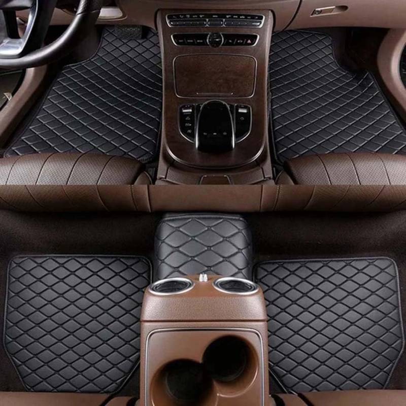 ZFYXZ 5-teiliges Leder-Auto-Fußmatten-Set für Mercedes Benz GLC SUV X254 7 Seats 2023 2024, wasserdicht, rutschfest, vorne und hinten, Schutz-Fußpolster-Set, Styling-Innenraum-Zubehör,E von ZFYXZ