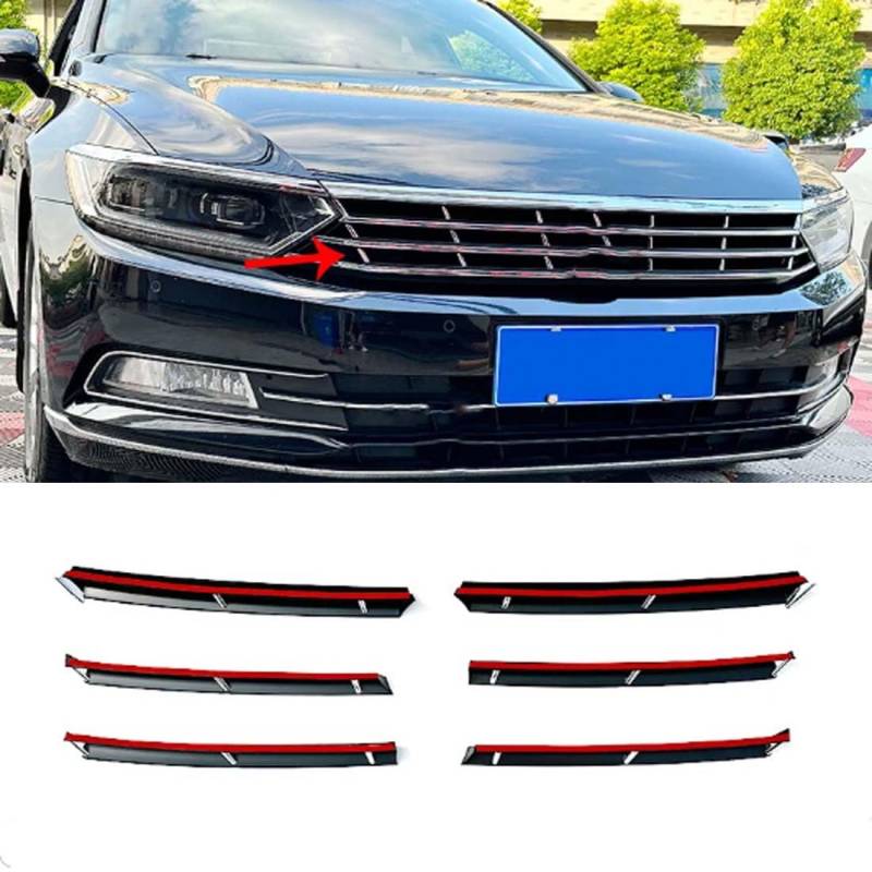 ZFYXZ Für VW Passat B8 2015-2019, Frontgrill, verchromter Dekorationsstreifen am Frontgrill, Autozubehör von ZFYXZ