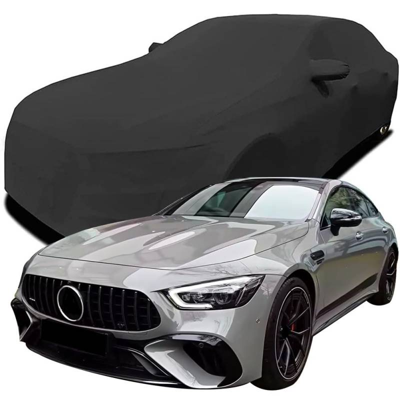 Auto Abdeckung für 2023 Mercedes-AMG GT63 S, Indoor Schutz Elastisch Atmungsaktiv Staubschutz Weich Stretch Stoff Autoabdeckung,Black von ZFZFC