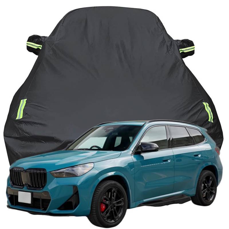 Vollgarage Autoabdeckung für BMW X1 M35i, Schnee/Kratzfest/Uv-Schutz Oxford Autoplanen Garagen, Hagelschutzplane,Black-Plus-Cotton von ZFZFC