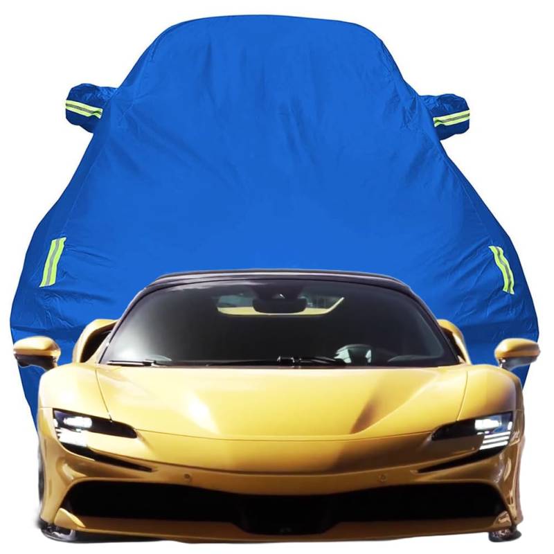 Vollgarage Autoabdeckung für Ferrari SF90 Spider, Schnee/Kratzfest/Uv-Schutz Oxford Autoplanen Garagen, Hagelschutzplane,Blue-Plus-Cotton von ZFZFC