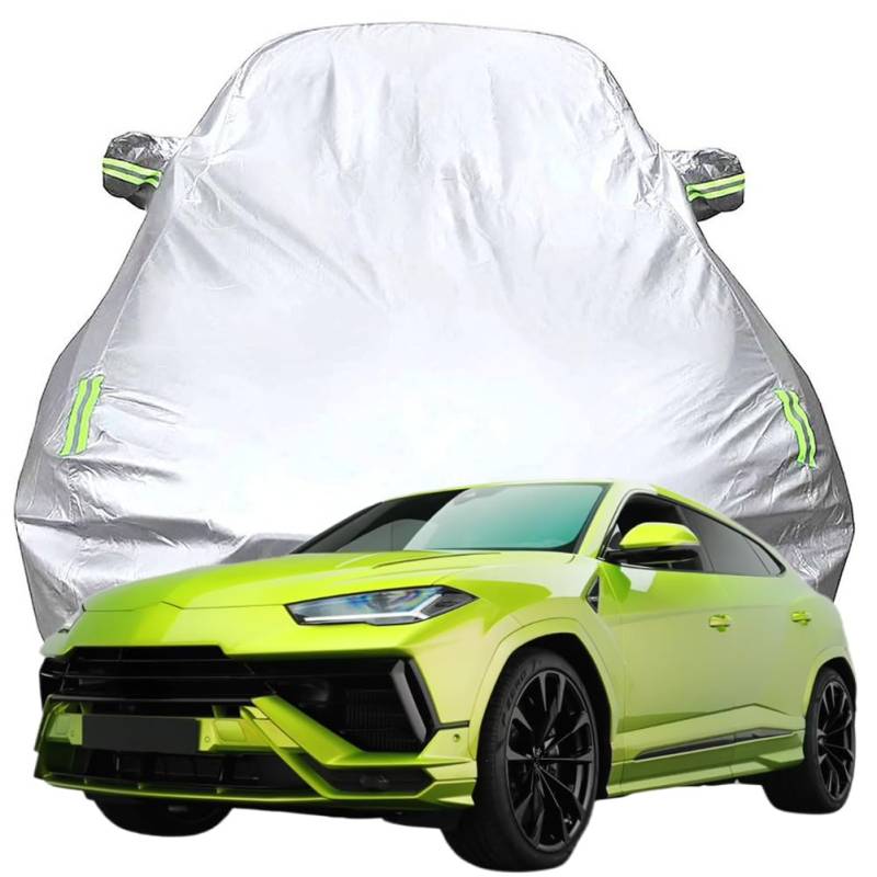 Vollgarage Autoabdeckung für Lamborghini Urus S SUV, Schnee/Kratzfest/Uv-Schutz Oxford Autoplanen Garagen, Hagelschutzplane,Silver-Plus-Cotton von ZFZFC