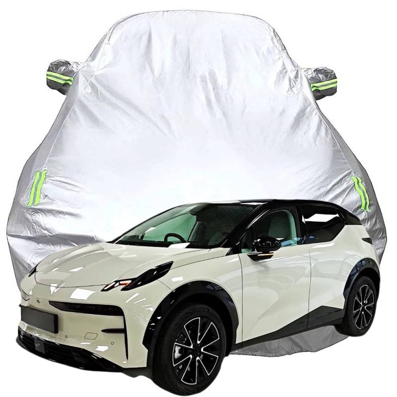 Vollgarage Autoabdeckung für ZEEKR X SUV, Schnee/Kratzfest/Uv-Schutz Oxford Autoplanen Garagen, Hagelschutzplane,Silver-Plus-Cotton von ZFZFC