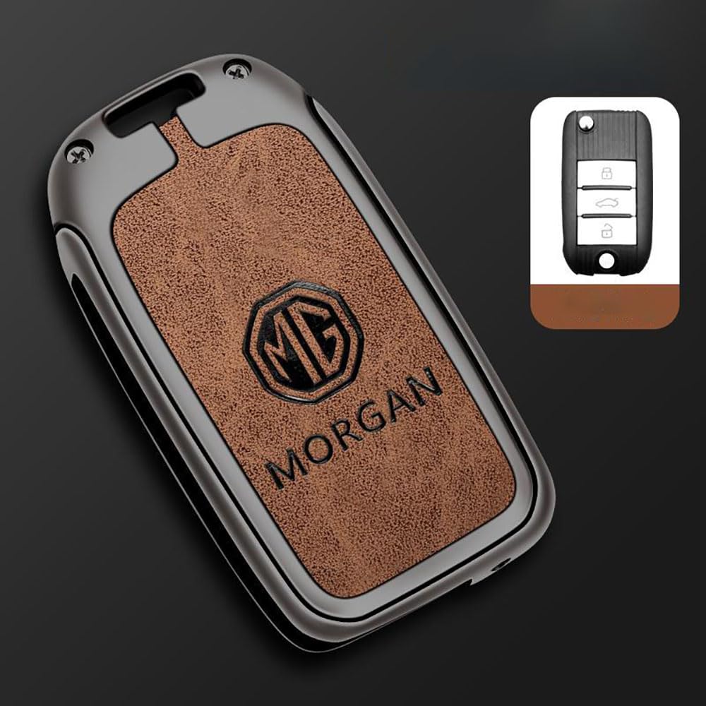 Auto Schlüsselhülle Schlüsselgehäuse für MG ZS MG3 MG4 MG5 Scorpio MG6pro MG MULAN MG Navigator MG HS Fernbedienungen Key Cover Key Shell Schutz Zubehör,GunBrown-A von ZGCYK