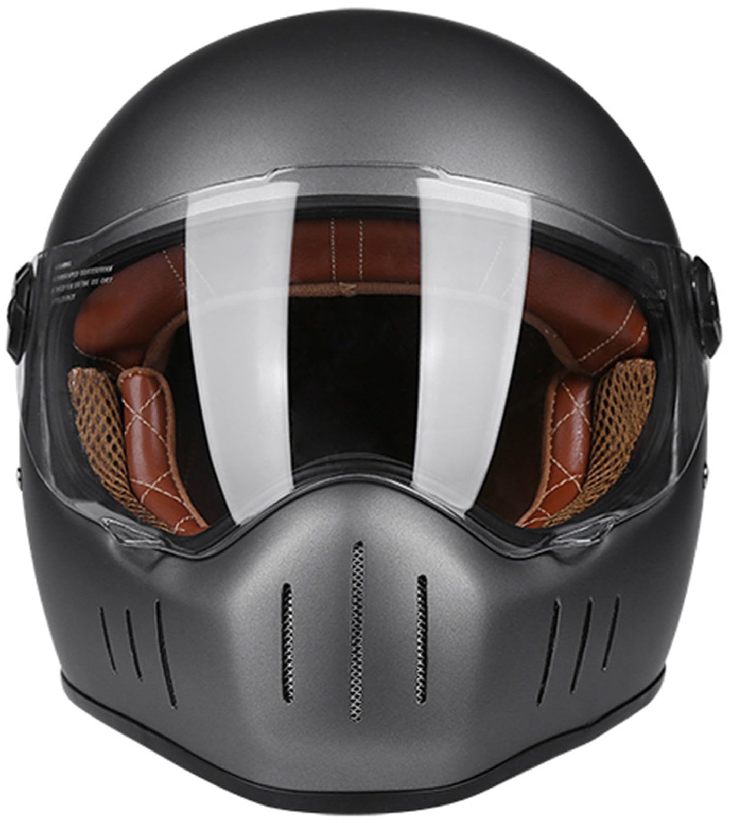 Integraler Motorradhelm Integrierter Motorradhelm Personalisierter Retro-Integralhelm Offroad-Helm Für Erwachsene Schutzhelm Für Herren Damen ECE-Zulassung Rennen Moped 5,L(57-58CM) von ZGFHTY