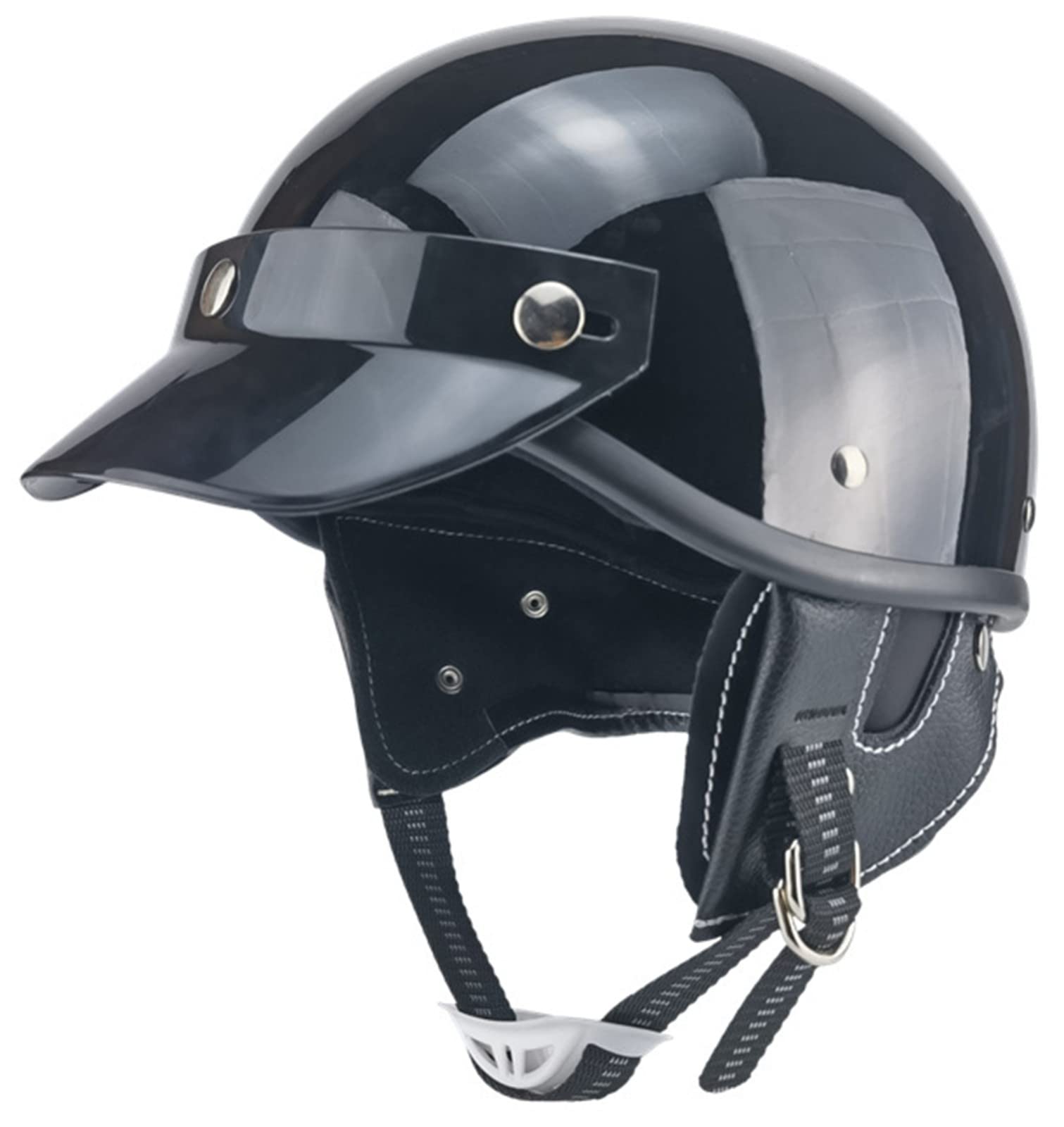 Retro-Halbhelm Motorrad-Halbhelm Totenkopfhelm Herren- und Damen-Mopedhelm Jethelm Löffelhelm ECE-Zertifiziert leicht und langlebig Scooter Cruiser C,S(53-54CM) von ZGFHTY