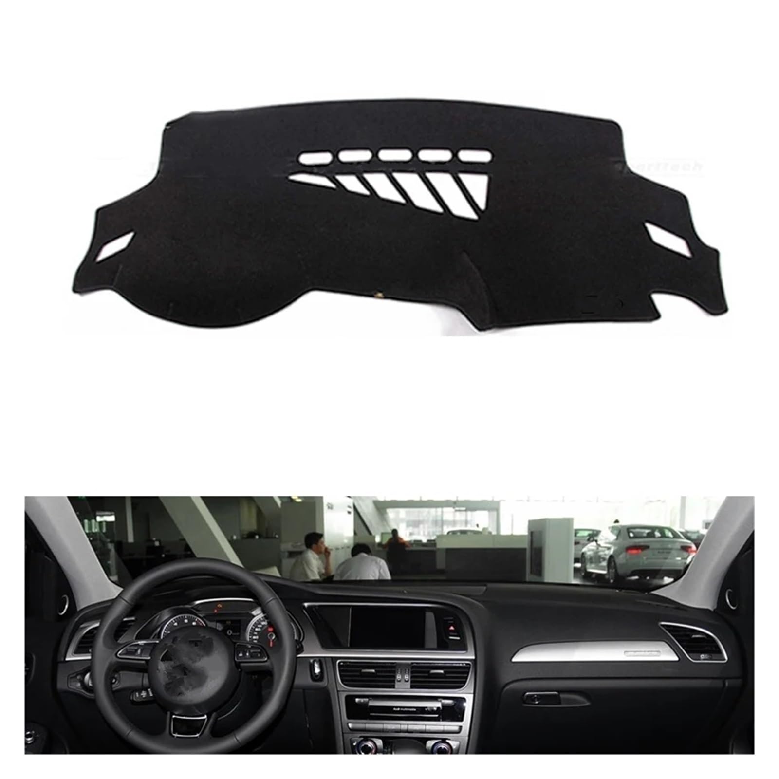 Auto Armaturenbrett Abdeckung A4 2009 2010 2011 2012 2013 2014 2015 2016 Auto Dashboard Abdeckungen Matte Schatten Kissen Pad Teppiche Zubehör Dash Mat(Black Edge,Linkslenker) von ZHANFEIS