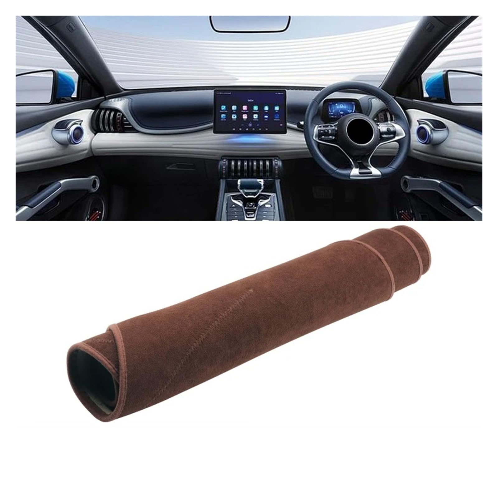 Auto Armaturenbrett Abdeckung Für BYD Für Atto 3 Für Yuan Plus 2021 2022 2023 2024 EV Instrument Schreibtisch Sonnenschutzmatte Dash Rutschfeste Unterlage Auto Armaturenbrettabdeckung Dash Mat(Brown R von ZHANFEIS