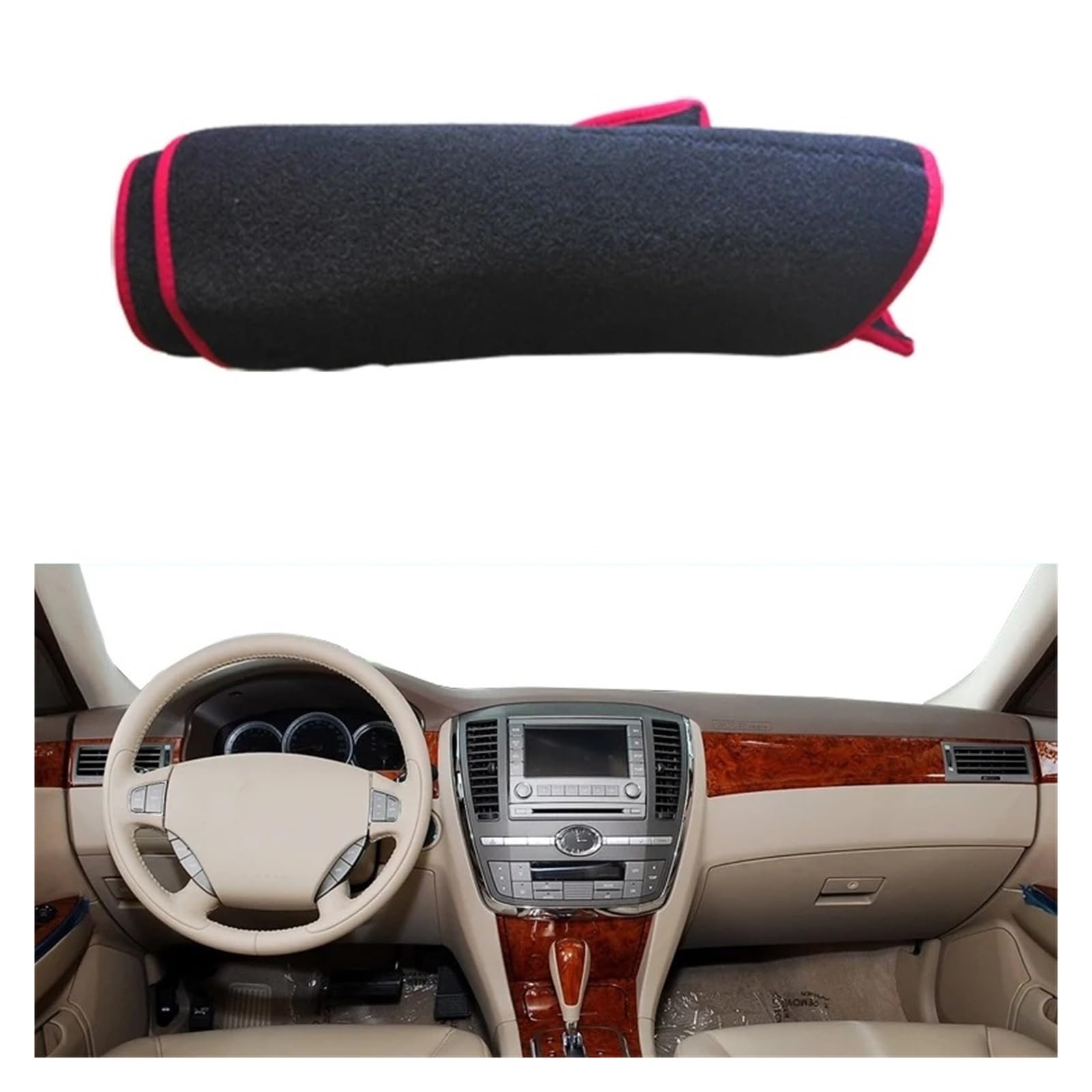 Auto Armaturenbrett Abdeckung Für Buick Für LaCrosse 2006 2007 2008 Auto Innere Dashboard Abdeckung DashMat Teppich Kissen Sonnenschutz Dash Mat(LHD Red) von ZHANFEIS