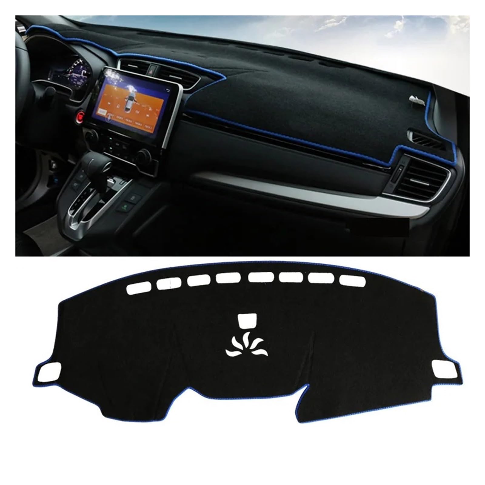 Auto Armaturenbrett Abdeckung Für CRV 5th 2017 2018 2019 2020 2022 Auto Dashboard Abdeckung Matte Vermeiden Licht Pad Instrument Plattform Dashboard Kissen Teppich Dash Mat(17-22 Blue Side) von ZHANFEIS