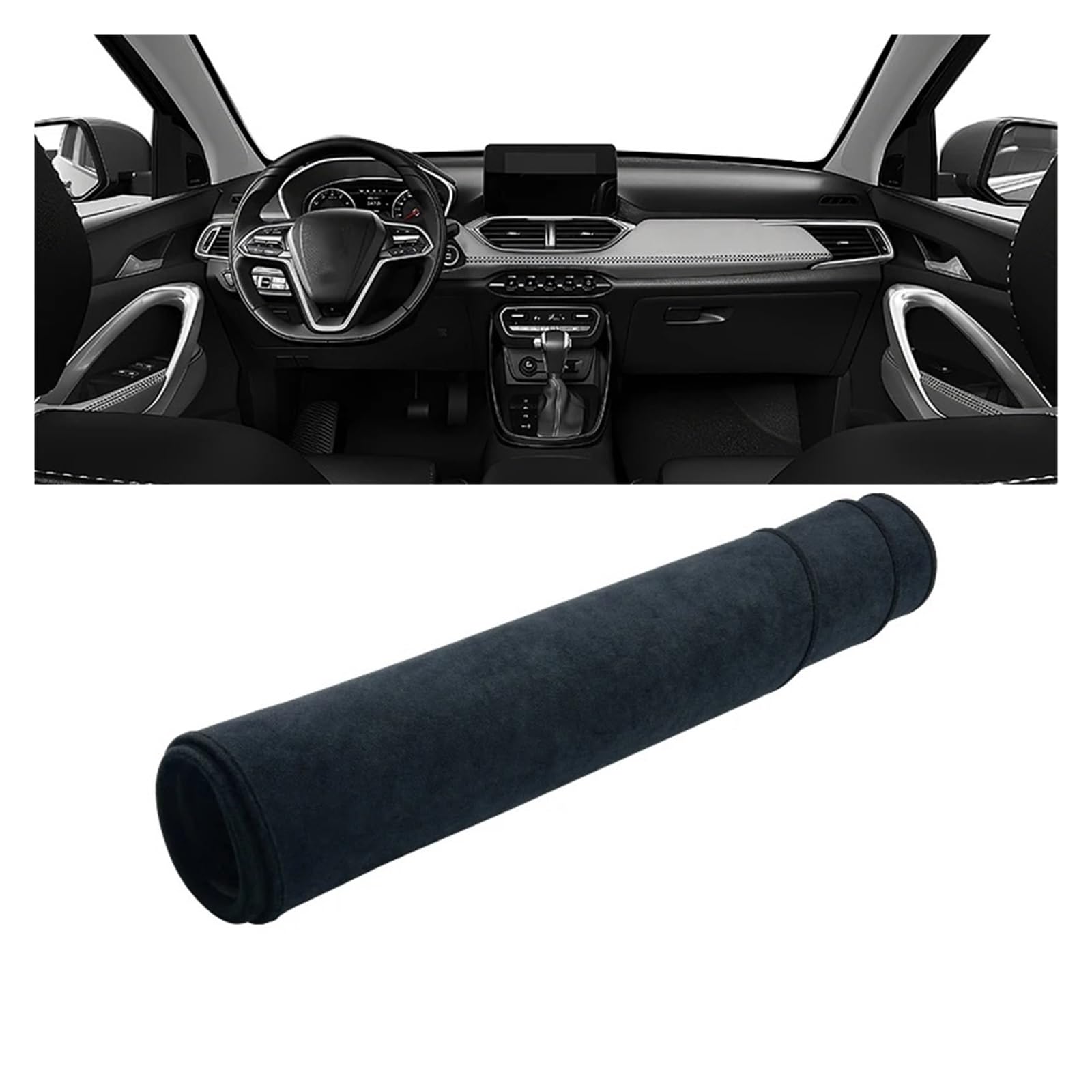 Auto Armaturenbrett Abdeckung Für Chevrolet Für Captiva 2019 2020 2021 2022 2023 Auto Dashboard Abdeckung Matte Dashboard Sonnenschutz Pad Instrument Teppiche Dash Mat(B Black) von ZHANFEIS