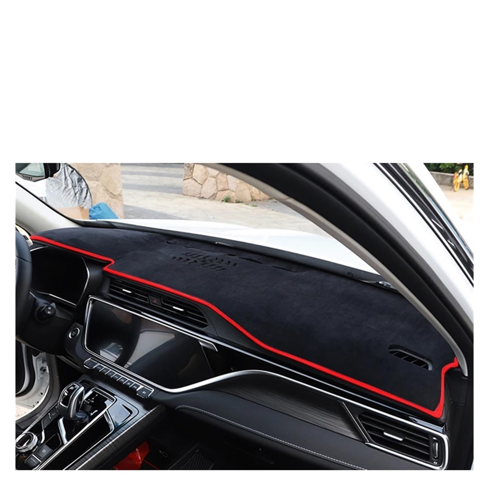 Auto Armaturenbrett Abdeckung Für Geely Für Atlas Pro Für Azkarra 2021 2022 2023 Auto Dash Mat Dashmat Dashboard Abdeckung Sonnenschutz Armaturenbrett Abdeckung Teppich Dash Mat(Flannel red) von ZHANFEIS