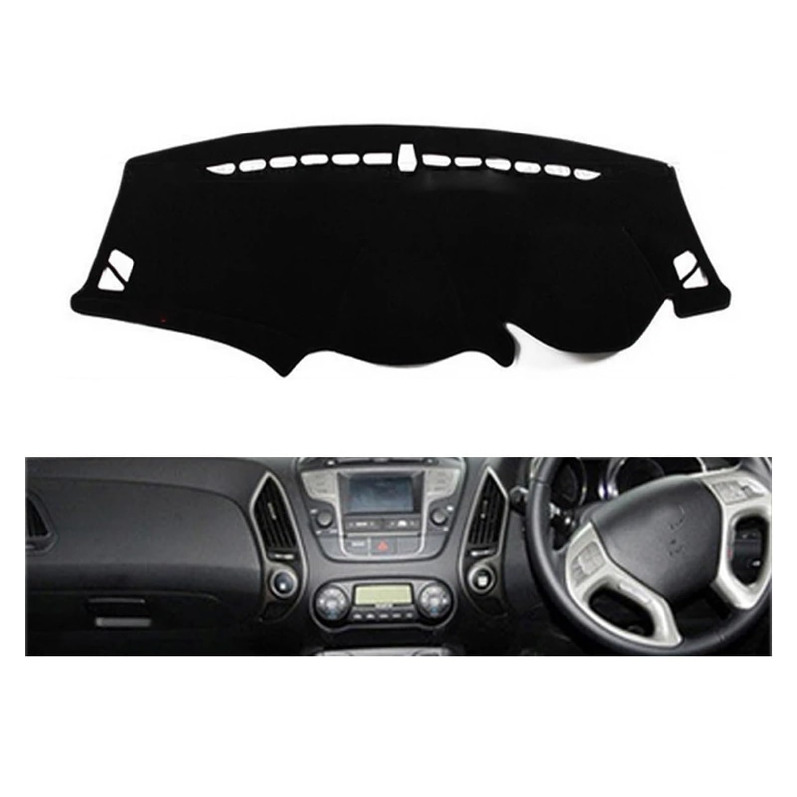 Auto Armaturenbrett Abdeckung Für Hyundai Ix35 Für Tucson 2010 2011 2012 2013 2014 2015 Rechts-/Linkslenker Auto Armaturenbrett Abdeckungen Matte Schatten Kissen Pad Teppiche Dash Mat(Blue Edge,Rechts von ZHANFEIS