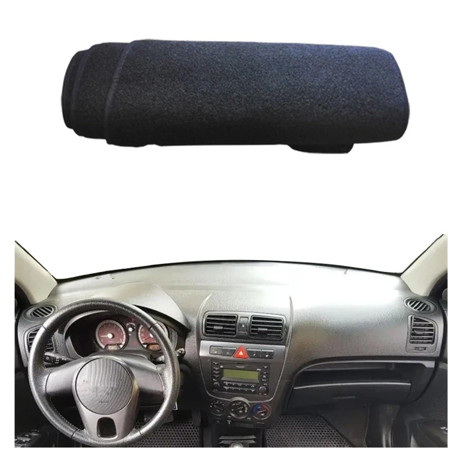 Auto Armaturenbrett Abdeckung Für Kia Für Picanto Für Morning SA 2004-2011 LHD RHD Armaturenbrettmatte Kissen Sonnenschutz Auto Armaturenbrettabdeckung Teppich Dashmat Dash Mat(LHD Black) von ZHANFEIS