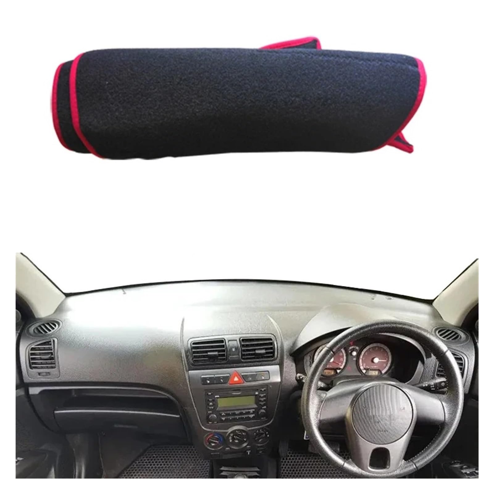 Auto Armaturenbrett Abdeckung Für Kia Für Picanto Für Morning SA 2004-2011 LHD RHD Armaturenbrettmatte Kissen Sonnenschutz Auto Armaturenbrettabdeckung Teppich Dashmat Dash Mat(RHD Red) von ZHANFEIS