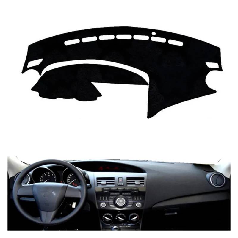 Auto Armaturenbrett Abdeckung Für Mazda 3 Für Axela 2009 2010 2011 2012 2013 Sonnenschirm Dashmat Teppich Teppich Auto Dashboard Abdeckung Dash Schützen Matte Pad Dash Mat(BlackEdge,Linkslenker) von ZHANFEIS