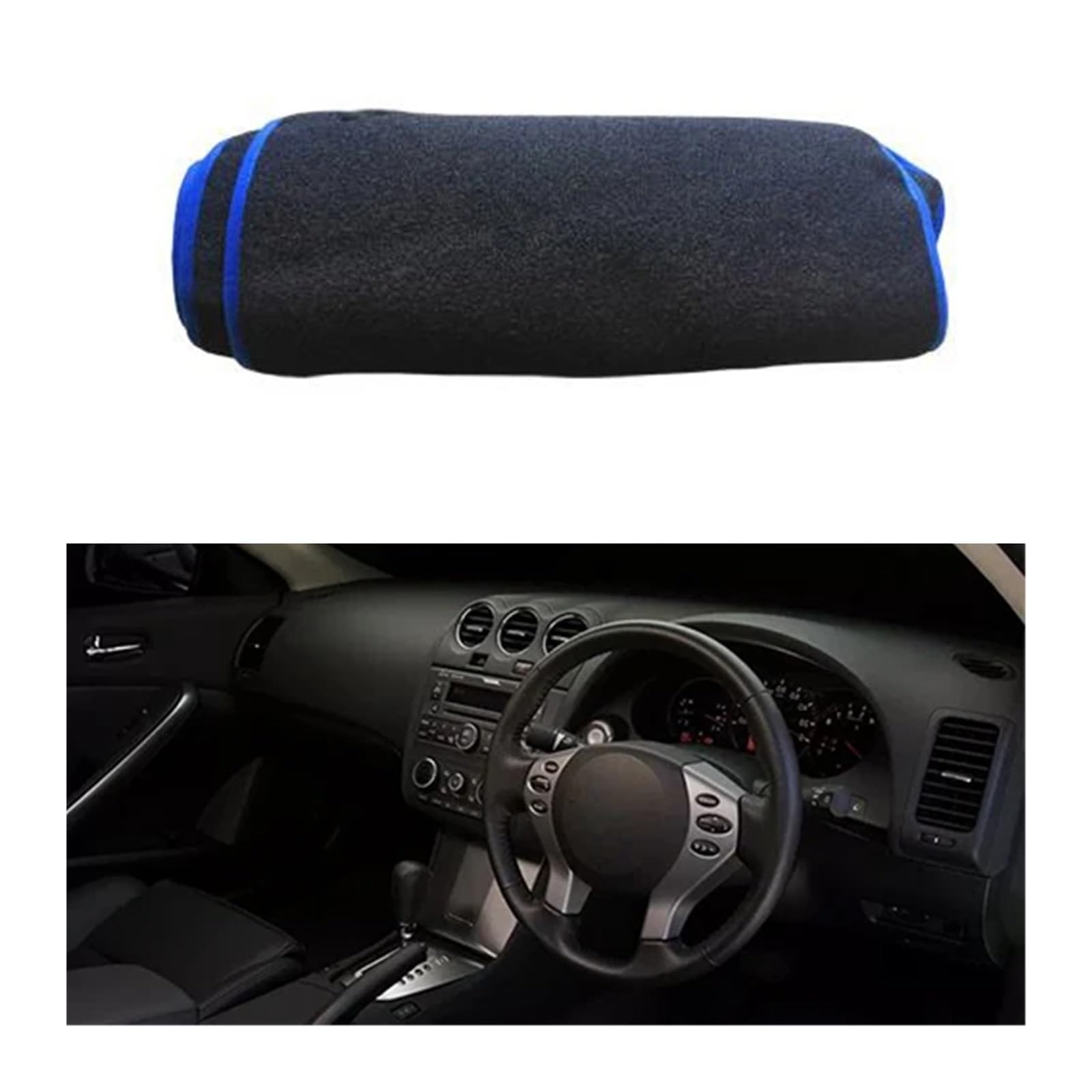 Auto Armaturenbrett Abdeckung Für Nissan Für Altima 2007 2008 2009 2010 2011 2012 Auto Dashmat Sonnenschutz Kissen Auto Innere Dashboard Abdeckung Dash Matte Teppich Dash Mat(Blue RHD) von ZHANFEIS