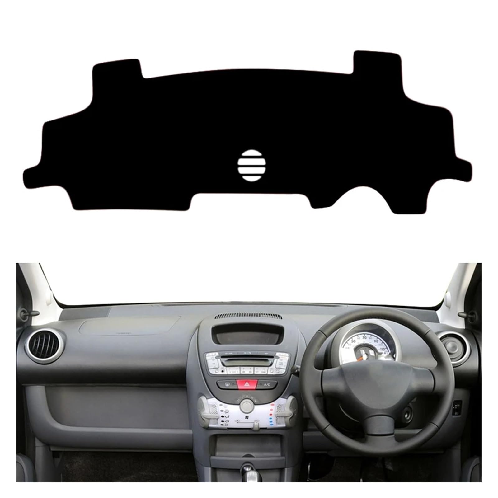 Auto Armaturenbrett Abdeckung Für Peugeot 107 Für Citroen C1 2005-2010 2011 2012 2013 2014 Auto Dashmat Dashboard Abdeckung Pad Matte Sonnenschirm Schützen Teppich Kissen Dash Mat(Black Edge,Rechtsle von ZHANFEIS